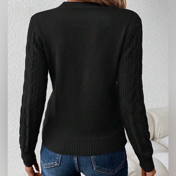 SHEIN Women’s Simple Solid V-Neck Sweater - Picture 2 of 2